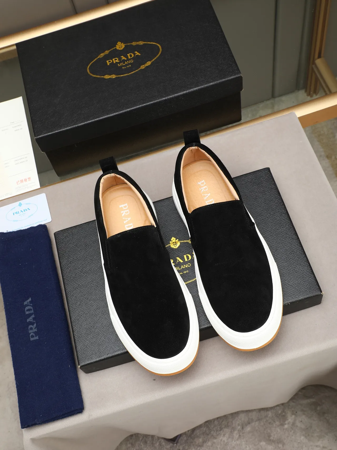 Black Suede Slip-On Platform Loafer 3
