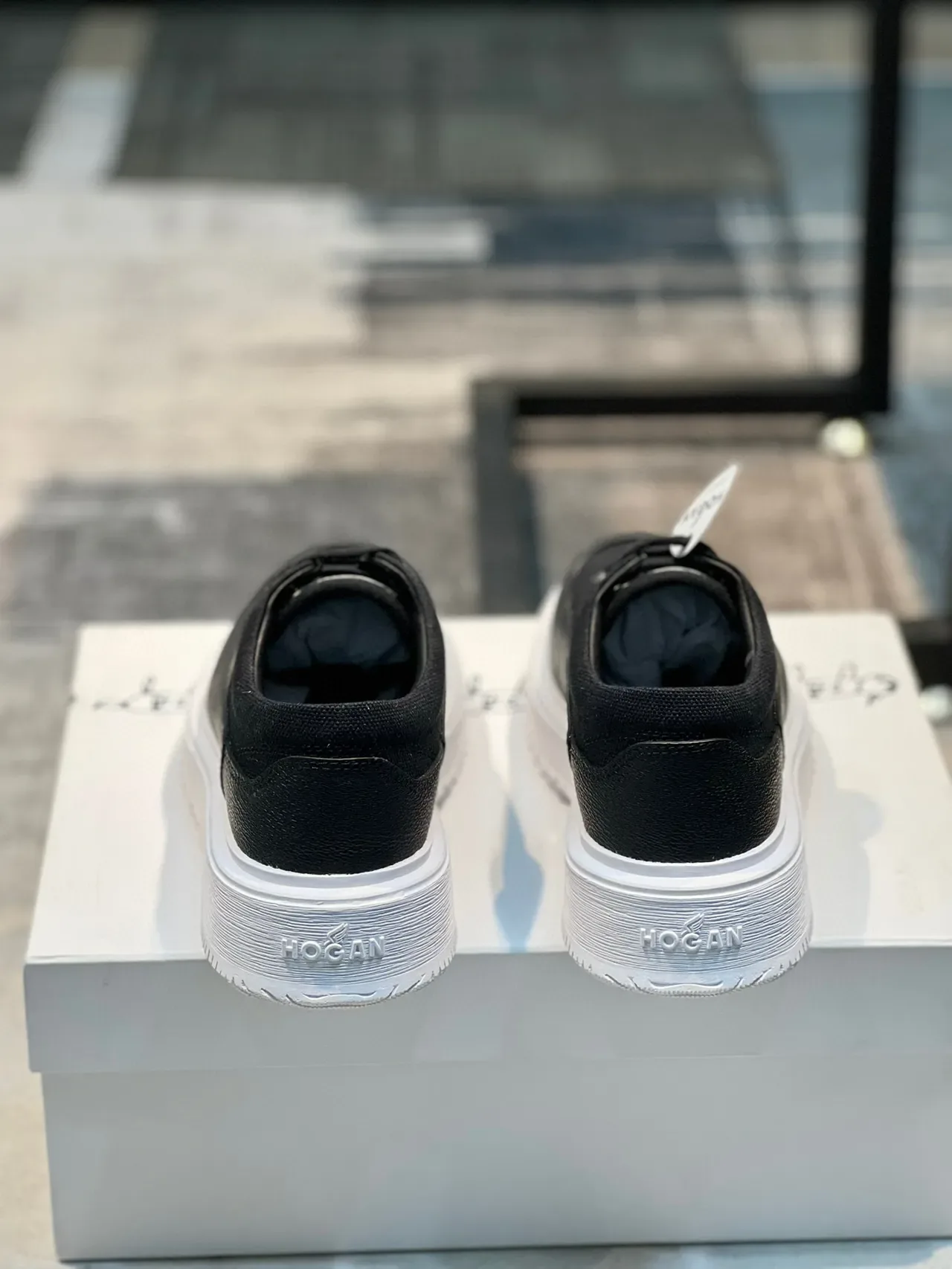 Black Textured Upper White Platform Lifestyle Sneaker 2