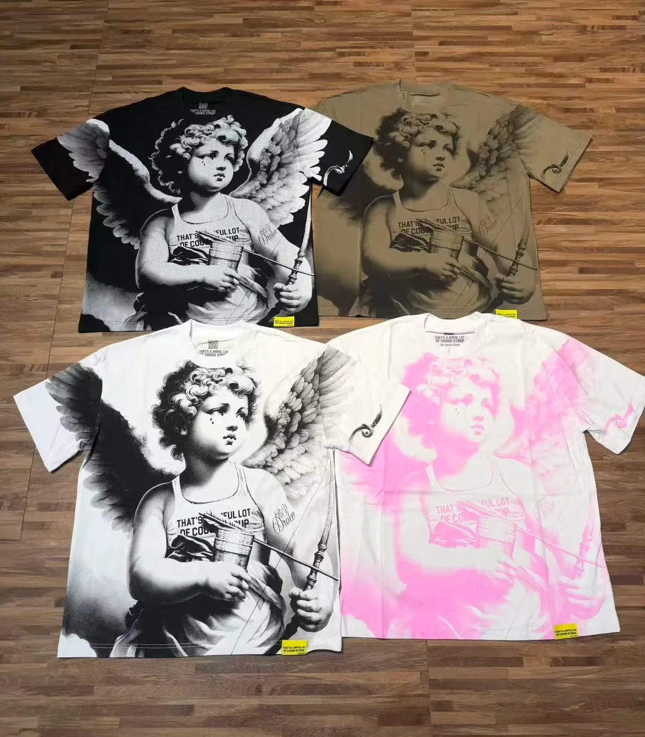 Black White Graphic-Print Oversized Fit T-Shirt 2
