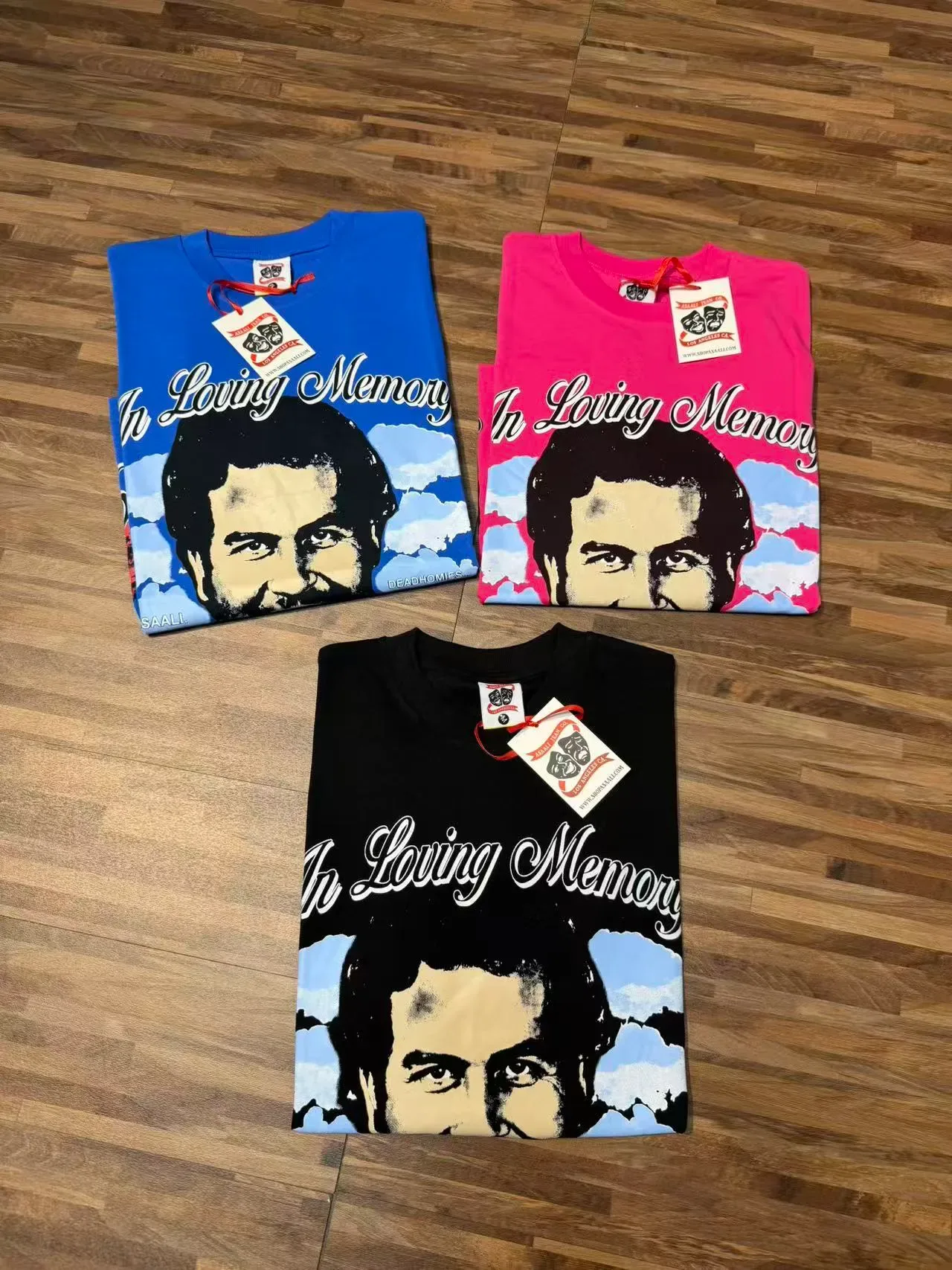Blue Black Crew-Neck Graphic Print T-Shirt 2