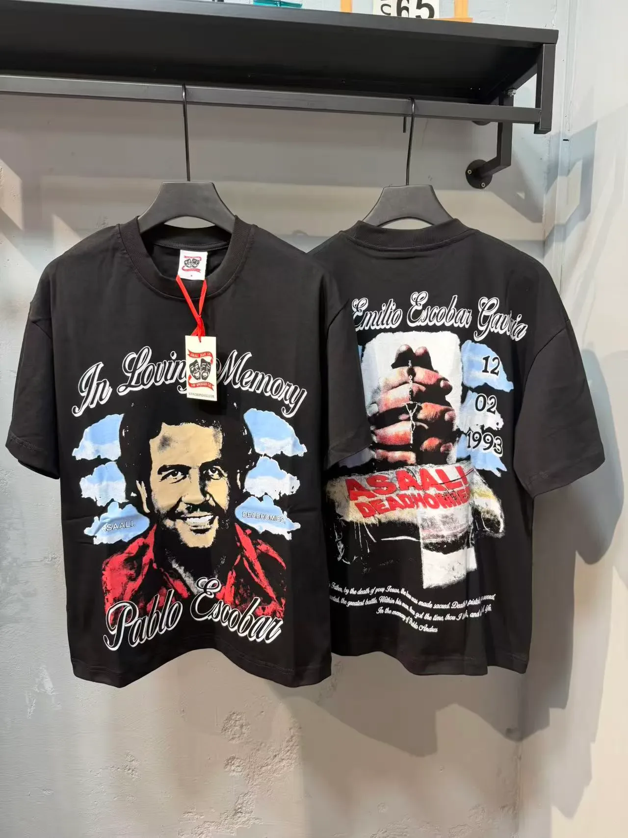 Blue Black Crew-Neck Graphic Print T-Shirt 6