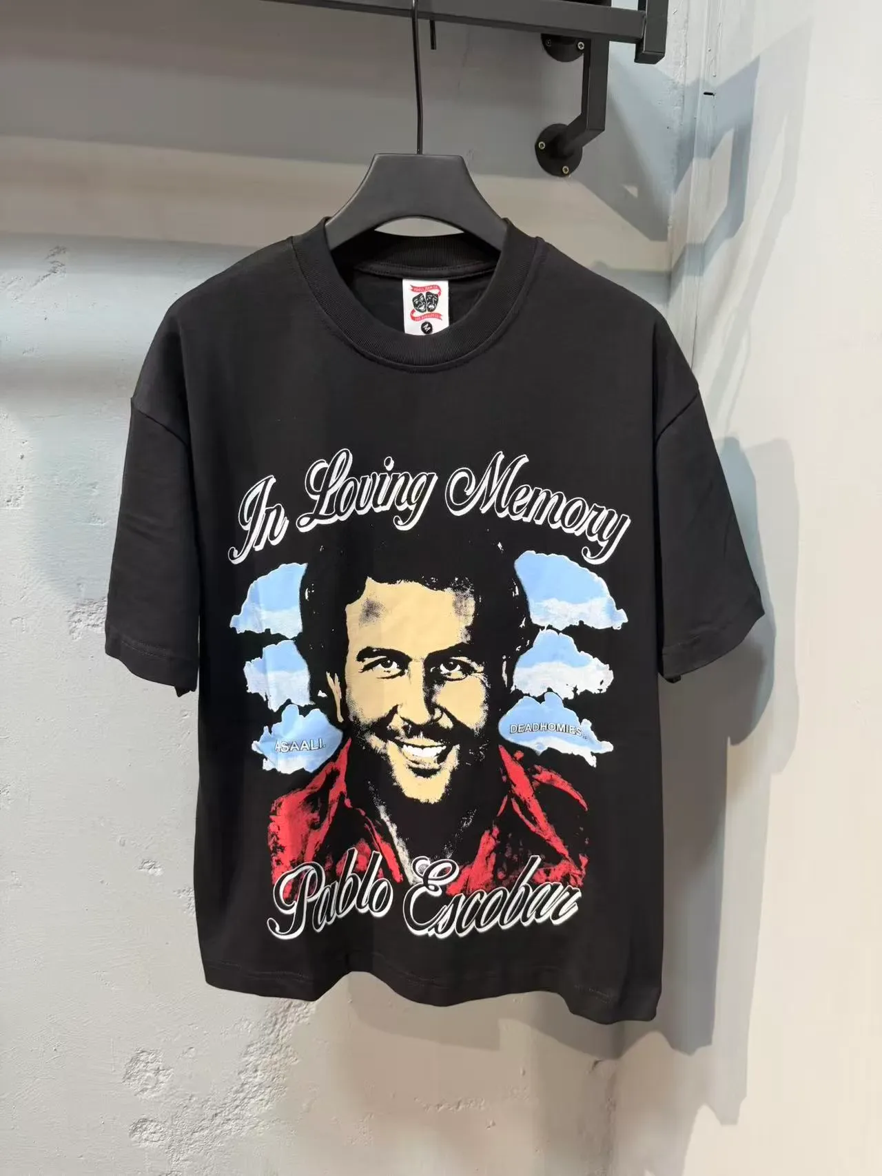 Blue Black Crew-Neck Graphic Print T-Shirt 7