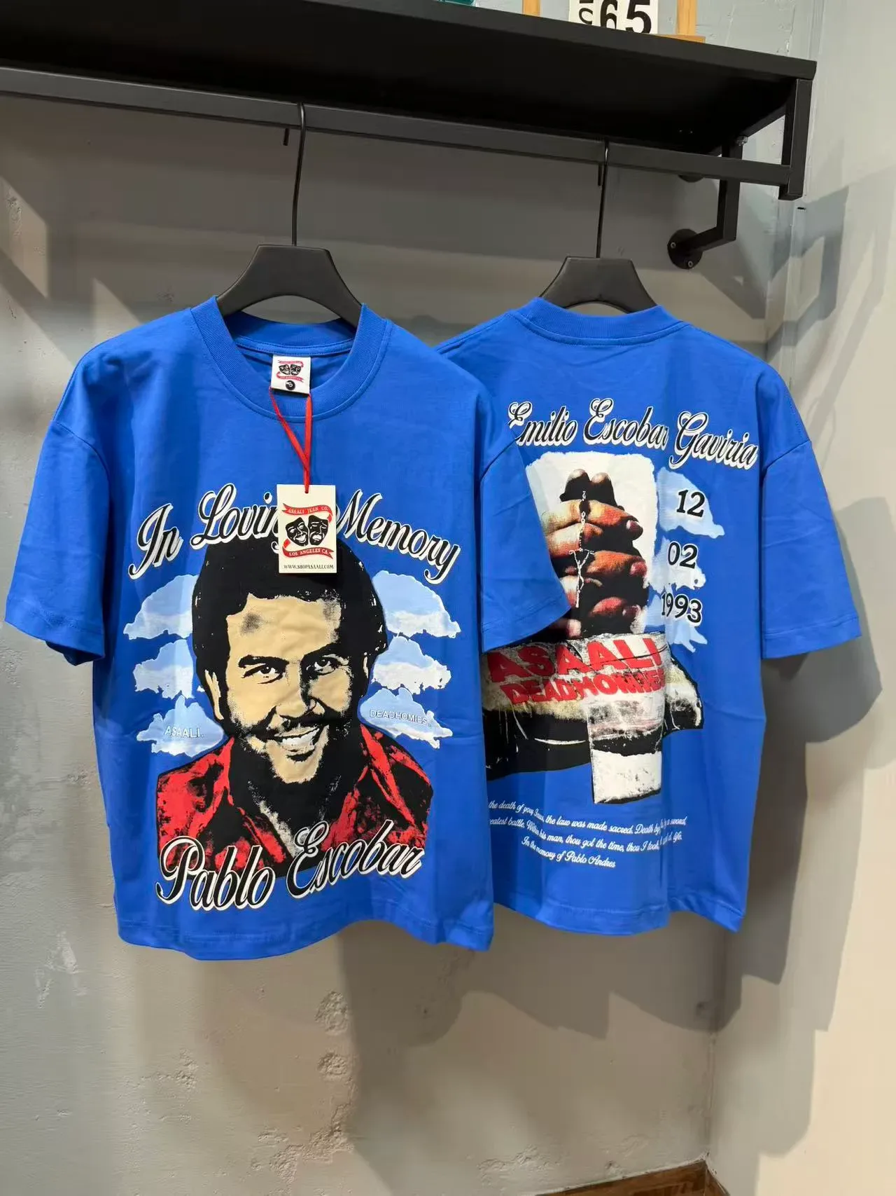 Blue Black Crew-Neck Graphic Print T-Shirt 9