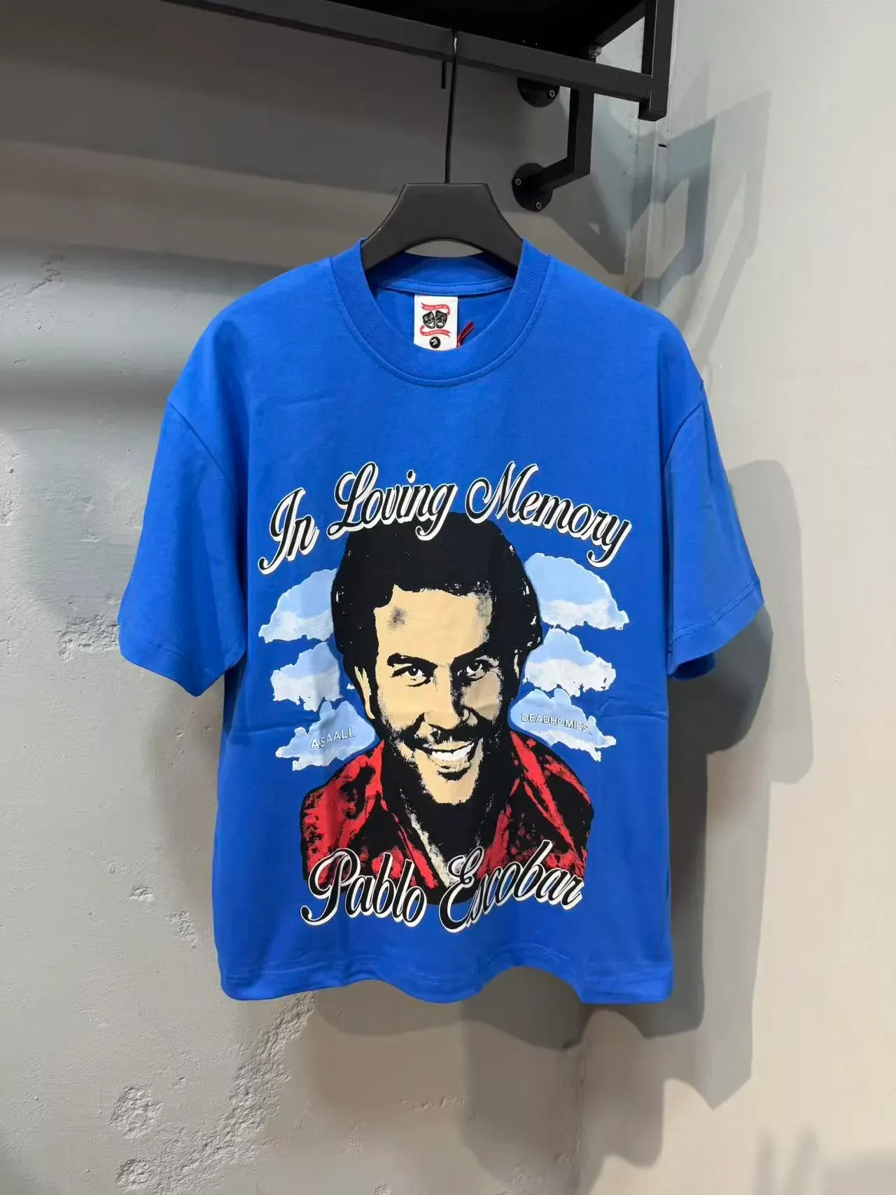 Blue Black Crew-Neck Graphic Print T-Shirt 11