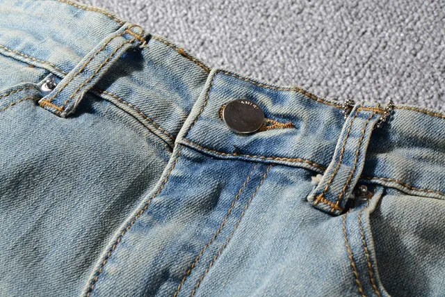 Blue Red Distressed Ripped Jeans 5