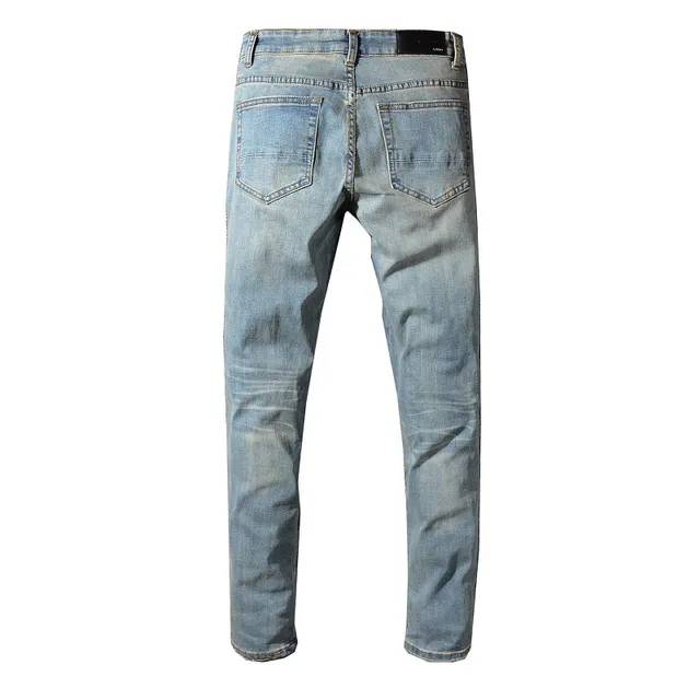Blue Red Distressed Ripped Jeans 10