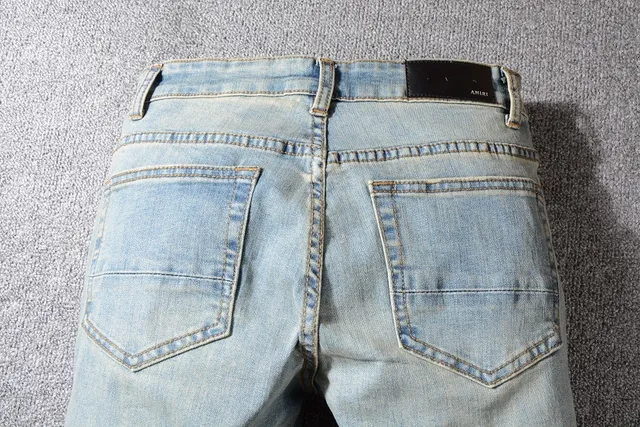 Blue Red Distressed Ripped Jeans 11
