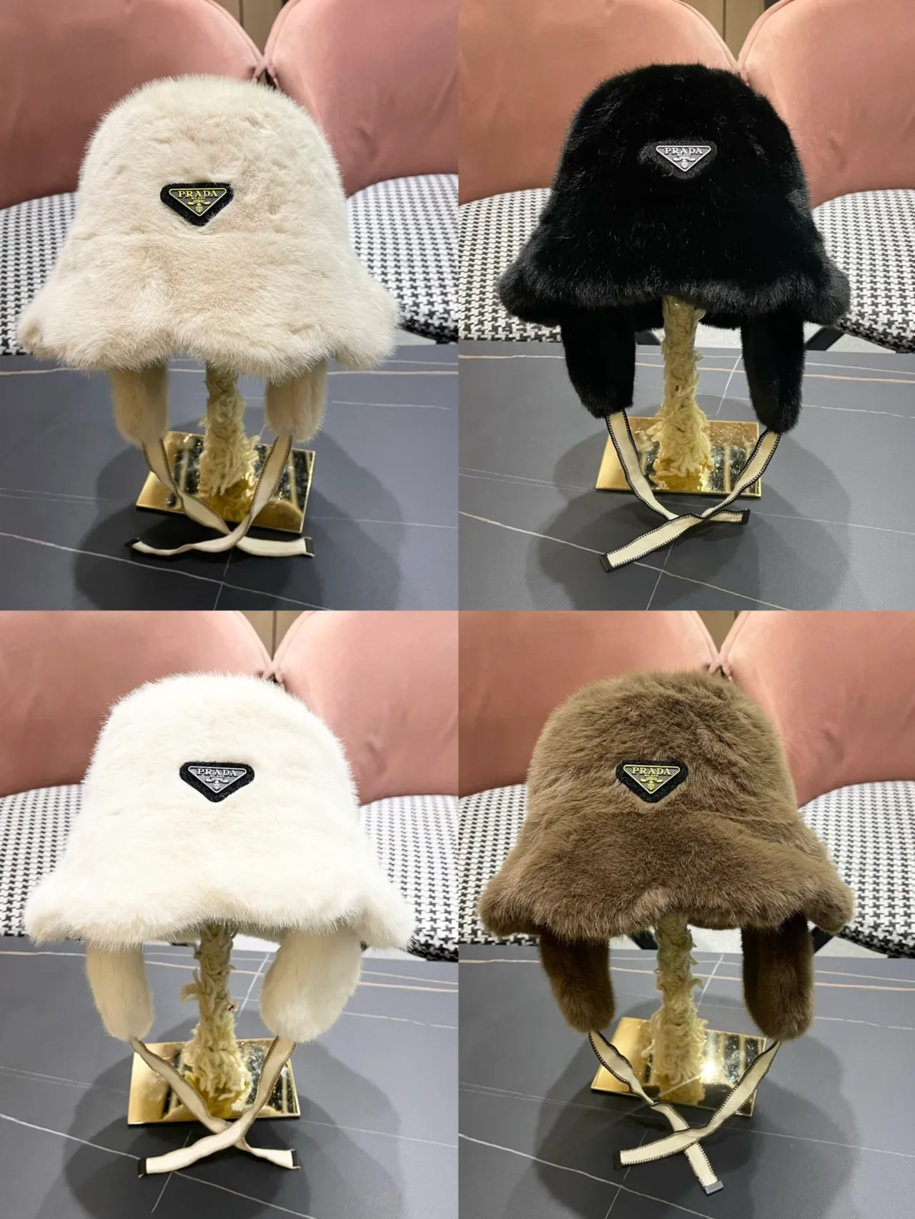 Gorro Marrón Beige Forro de Piel Orejeras 6