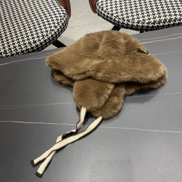 Gorro Marrón Beige Forro de Piel Orejeras 8