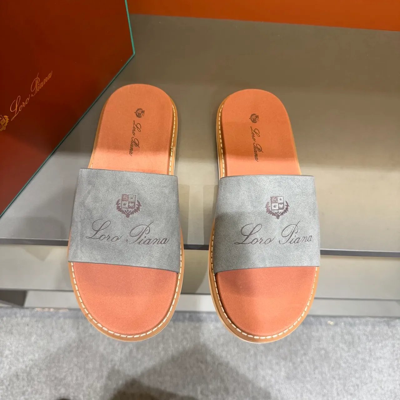 Brown Beige Single Wide Strap Suede-Like Upper Slippers 16