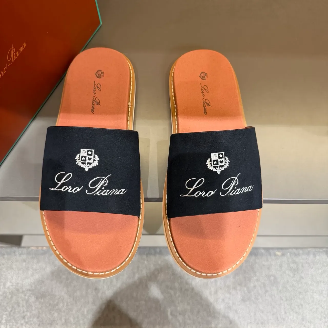 Brown Beige Single Wide Strap Suede-Like Upper Slippers 19