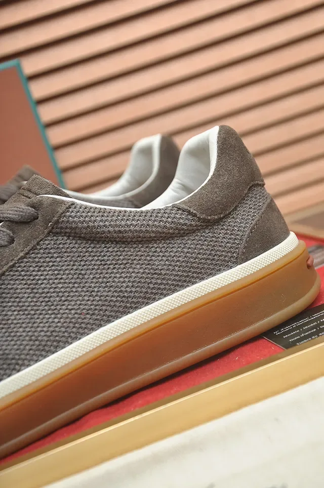 Sneakers lifestyle marron mesh-suede low top semelle gomme 2