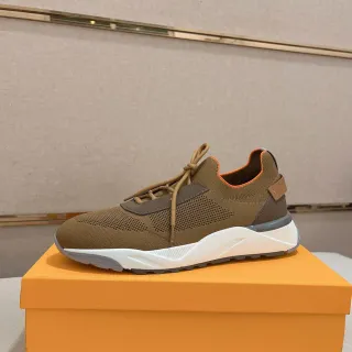 Sneakers marrón naranja knit upper superposiciones sintéticas en capas