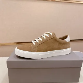 Brown White Suede Upper Laces Sneakers