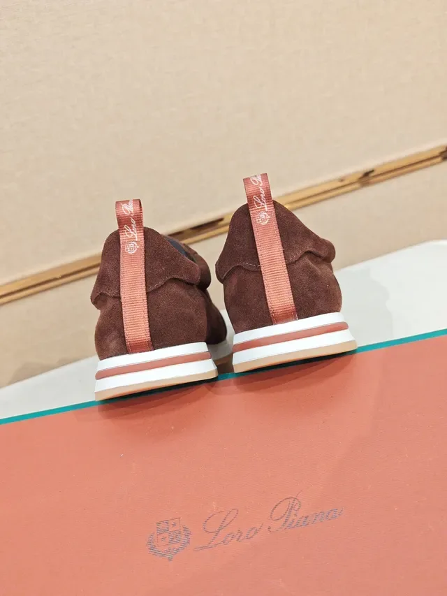 Brown White Suede Upper Slip-On Construction Sneakers 3