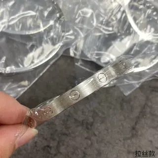 Brushed Metal Screw-Head Detail Bracelet
