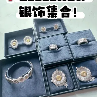 Buccellati 银金花卉纹理手链