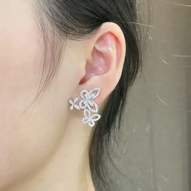 Butterfly Motif Pavé Crystal Stud Earrings 9