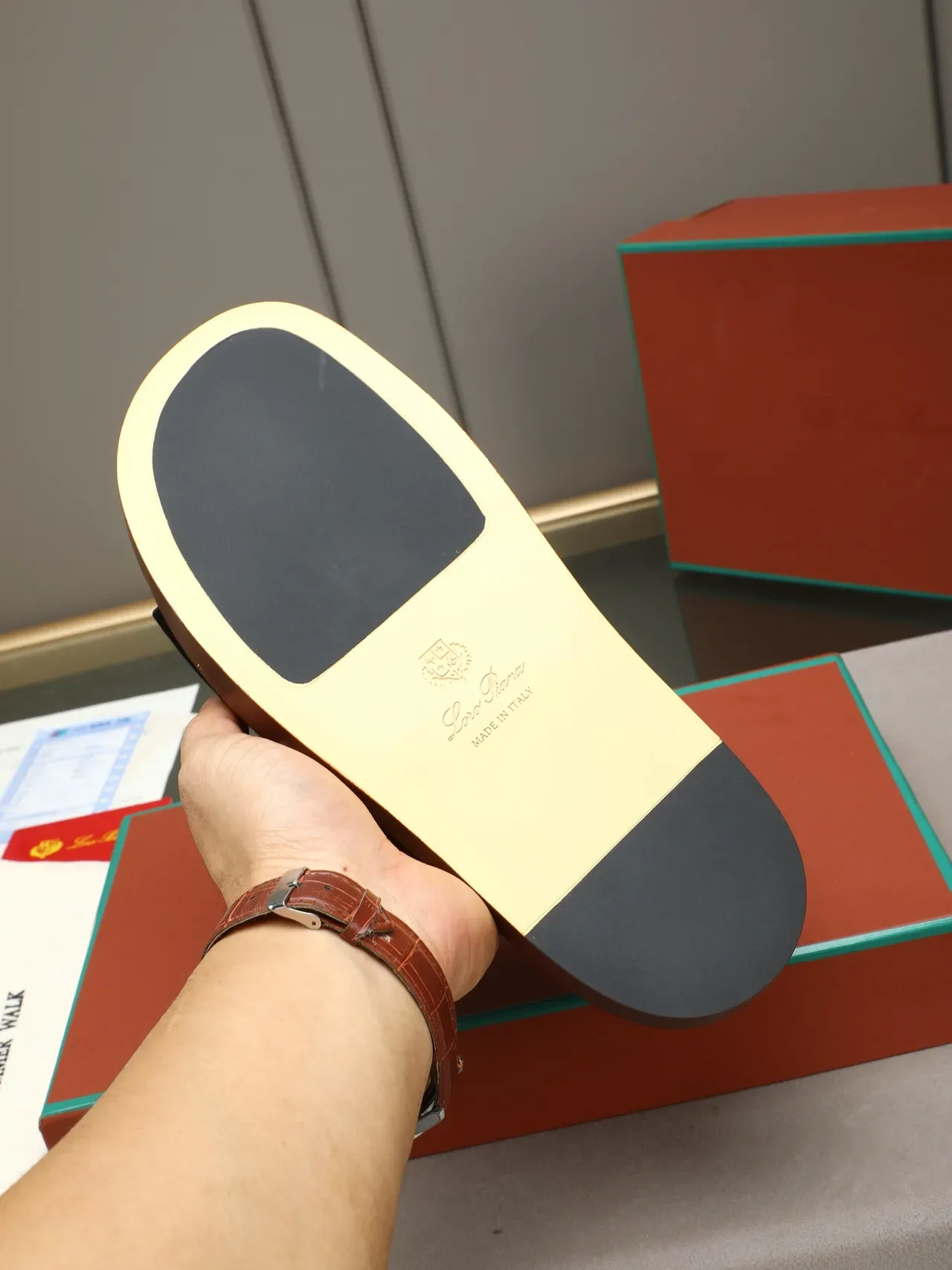 Contrast-Strap Suede and Leather Slide Slippers 3