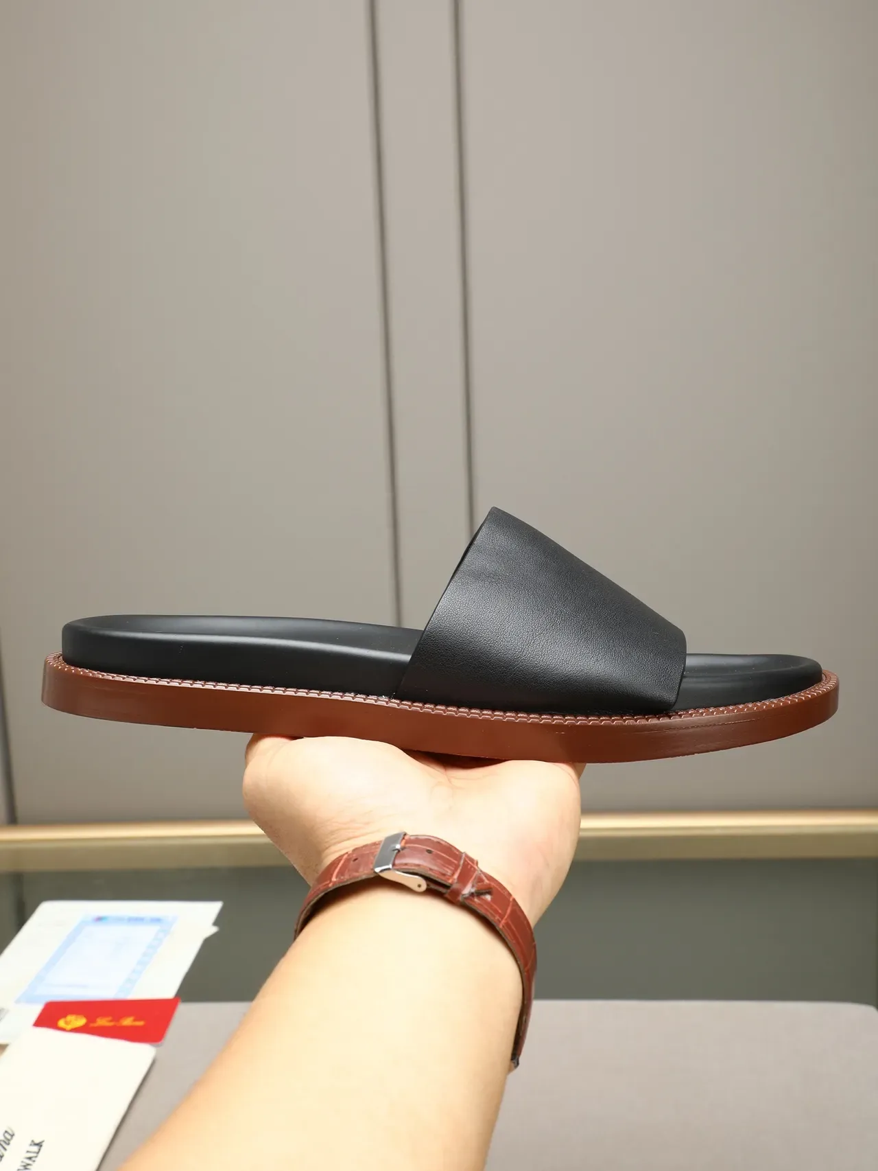 Contrast-Strap Suede and Leather Slide Slippers 17