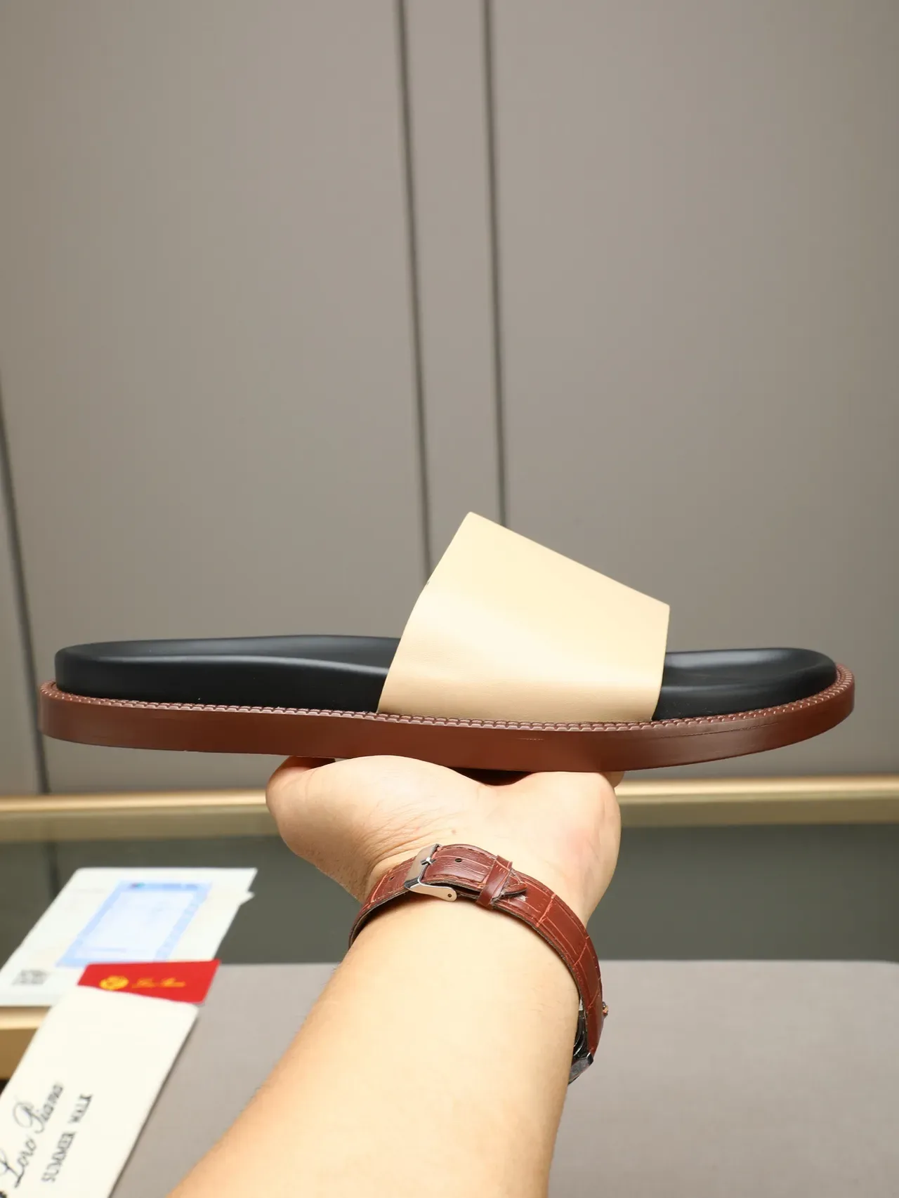 Contrast-Strap Suede and Leather Slide Slippers 18