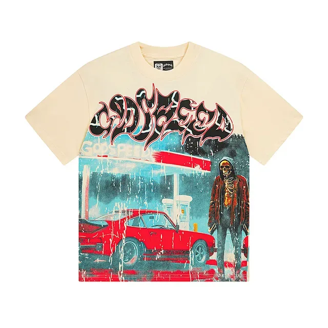 Cream Graphic-Print Oversized Double-Sided T-Shirt 2