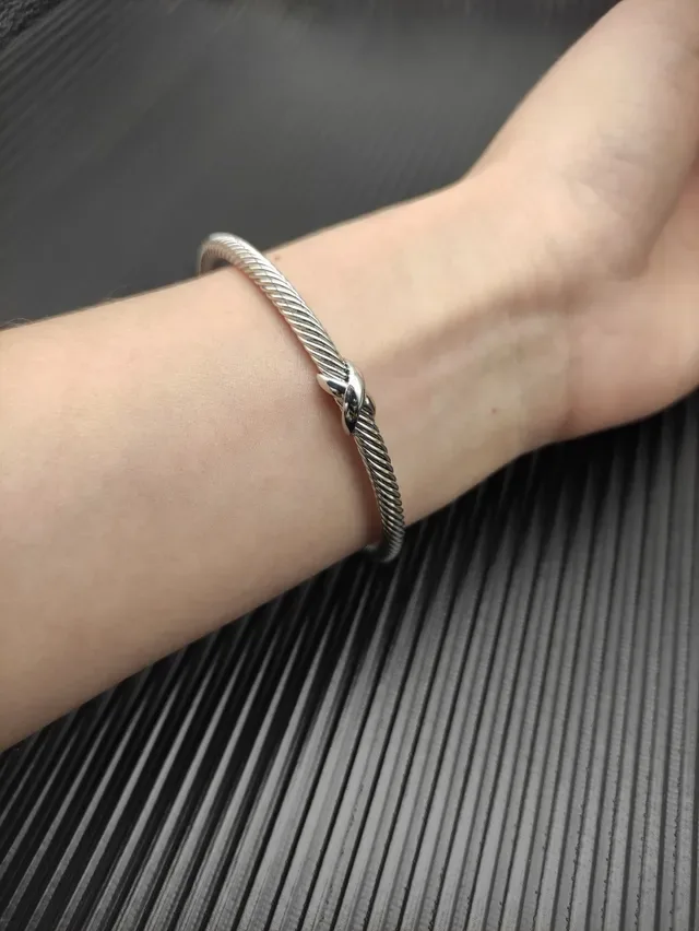 David Yurman Cable Classics Twisted Cable X-Knot Silver Bracelet 6