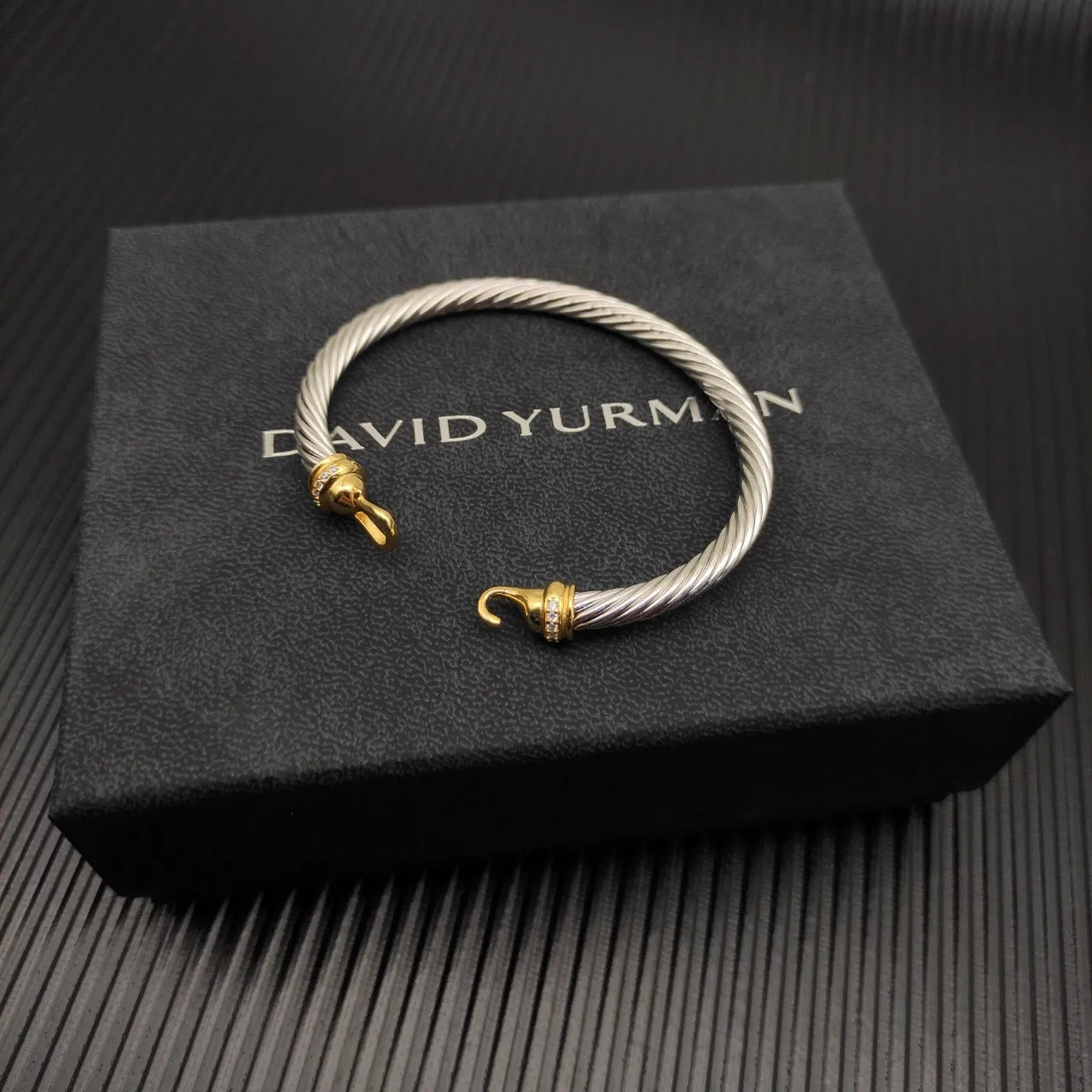 David Yurman Cable Classics Two-Tone Pavé Clasp Bracelet 3