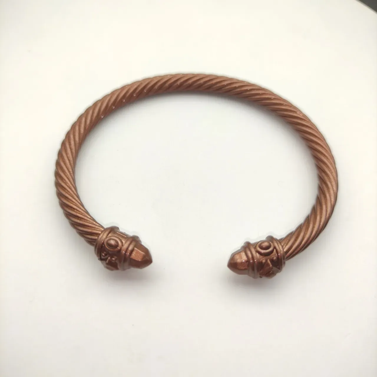David Yurman Twisted Cable Copper-Tone Open Cuff Bracelet 4