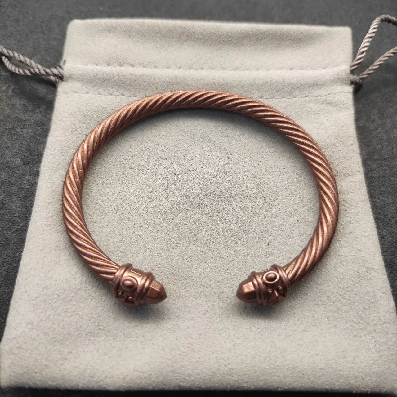 David Yurman Twisted Cable Copper-Tone Open Cuff Bracelet 8