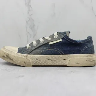 Denim Low-Top Distressed Sneaker