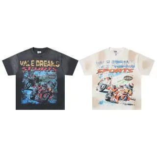 T-shirt anthracite effet usé à imprimé graphique thème racer