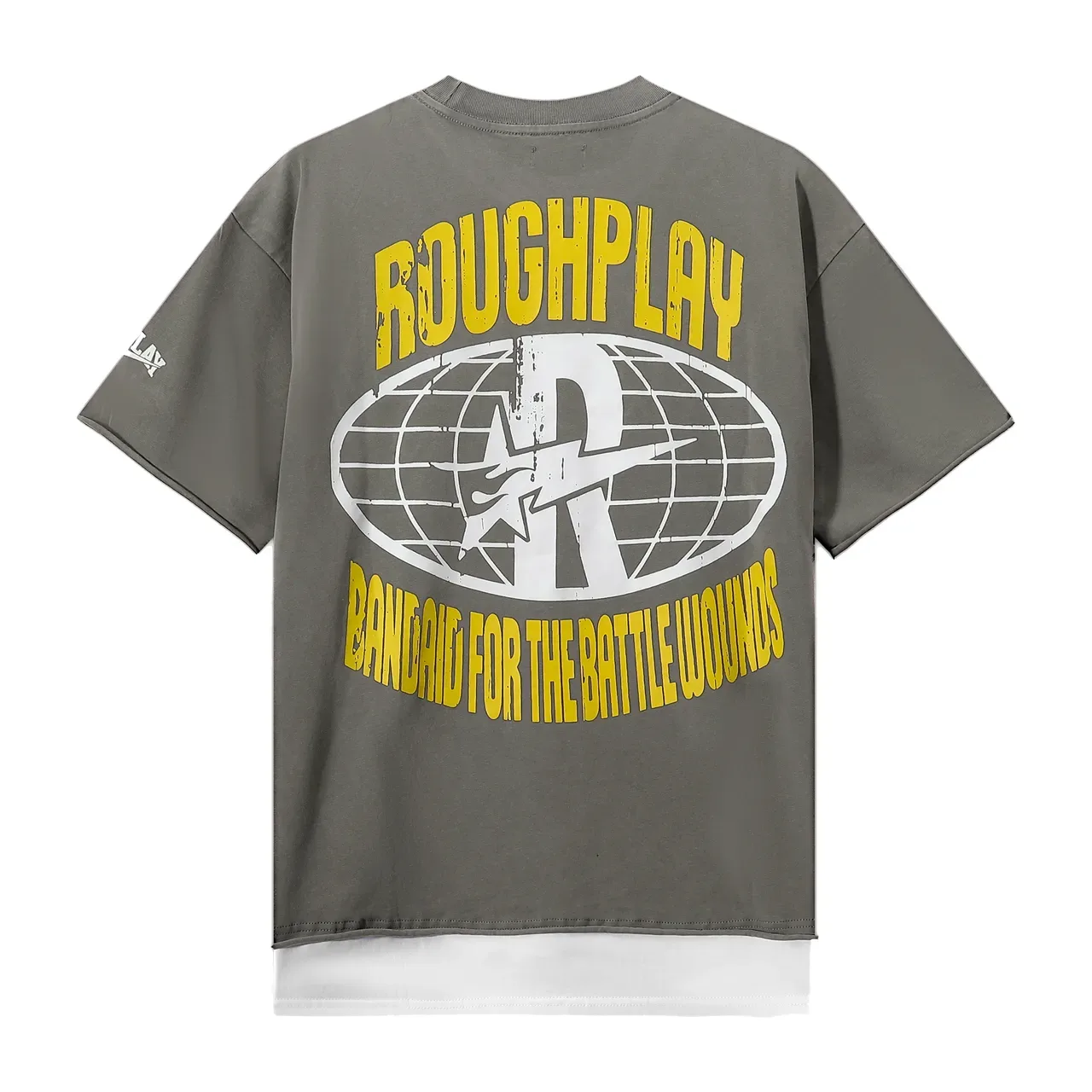 Distressed Graphic Oversized Washed Gray T-Shirt 3