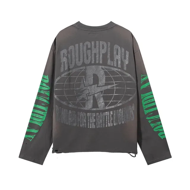 Distressed Oversized Graphic Long-Sleeve T-Shirt 2