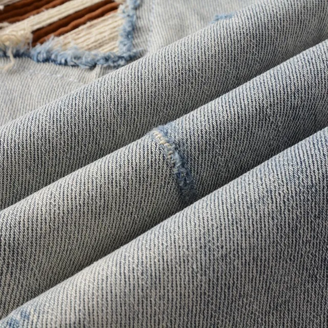Distressed Slim-Fit Light-Wash Blue Jeans 3