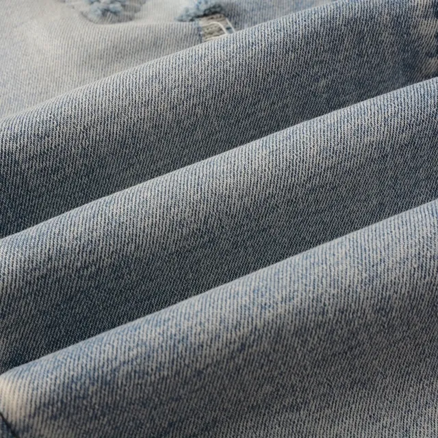 Distressed Slim-Fit Light-Wash Ripped Jeans 10