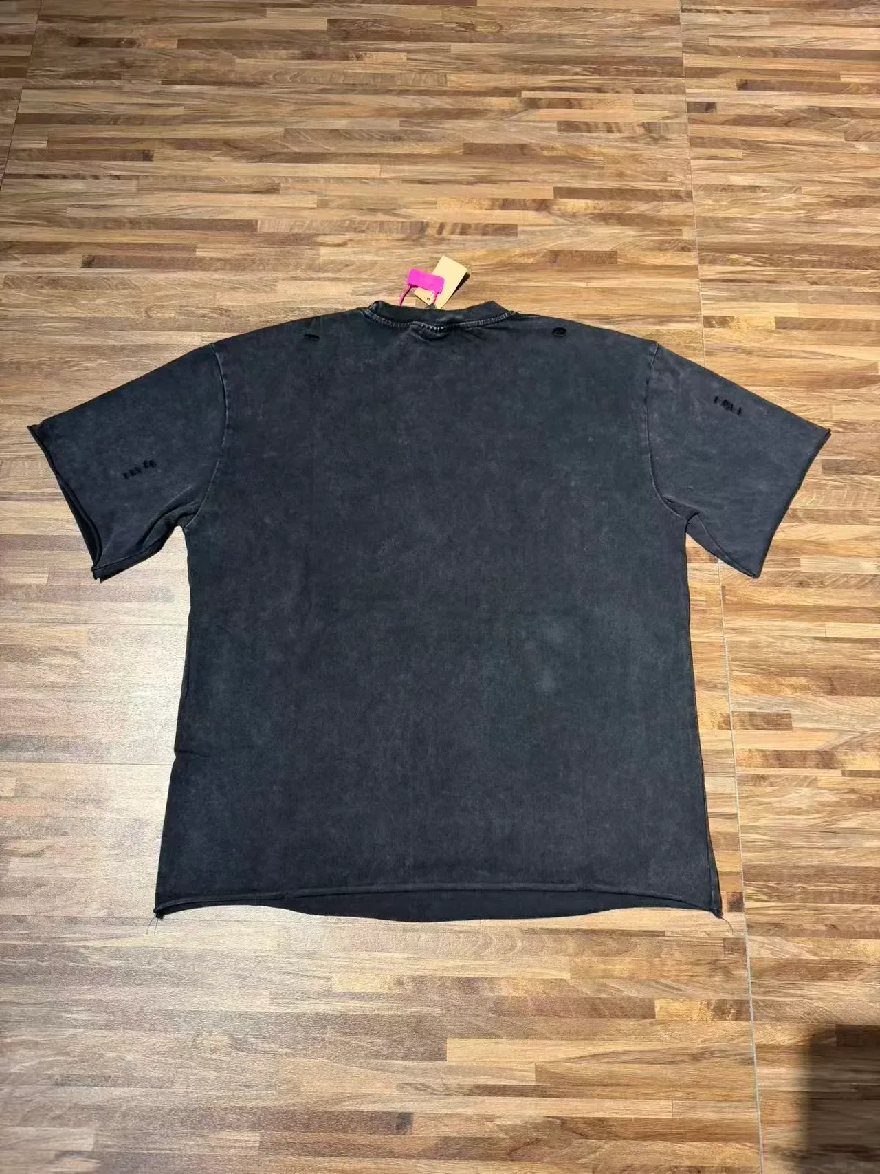 Distressed Washed Black Graphic Print Oversized T-Shirt 4