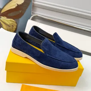 DOUCAI'S Navy Yellow স্যুড আপার কনট্রাস্ট লাইনিং লোফার