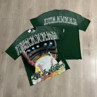 DUA AWEAR Camiseta Oversized Estampado Gráfico Desgastada
