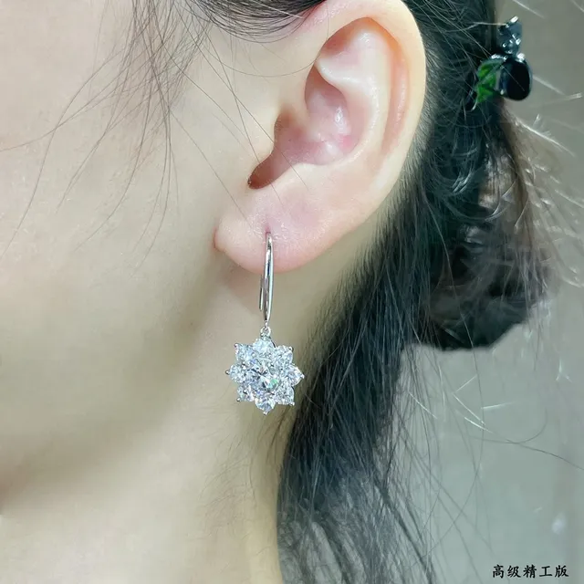 Floral Cluster Multi-Stone Dangling Earrings 9