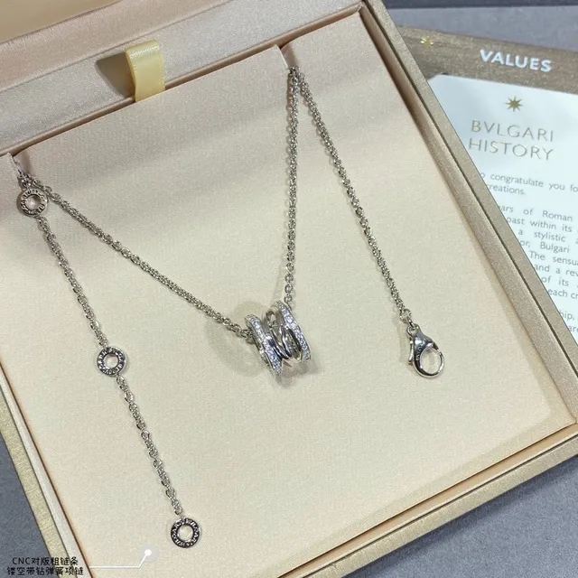 Gold Black Chain Rectangular Pavé Pendant Necklace 3