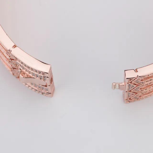 Gold Green Geometric Openwork Pavé-Set Bracelet 3