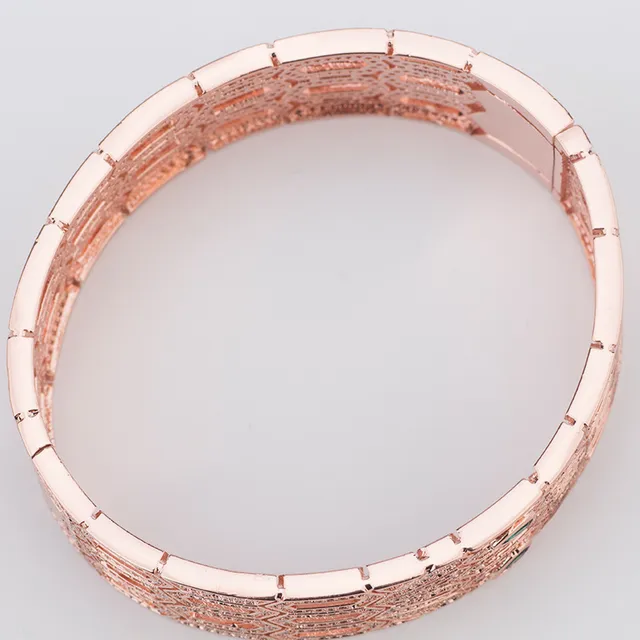 Gold Green Geometric Openwork Pavé-Set Bracelet 4