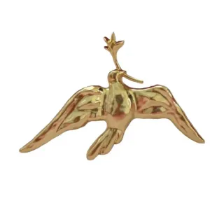 Gold Sculptural Bird Outstretched Wings Brooch — jewelry wholesale supplier photo