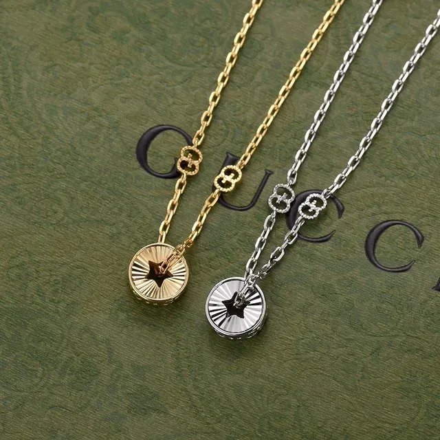 Gold Star-Cutout Sunburst Disc Pendant Necklace 4