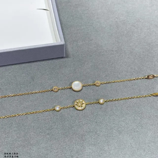 金色罗盘玫瑰搪瓷和水晶链条手链 4