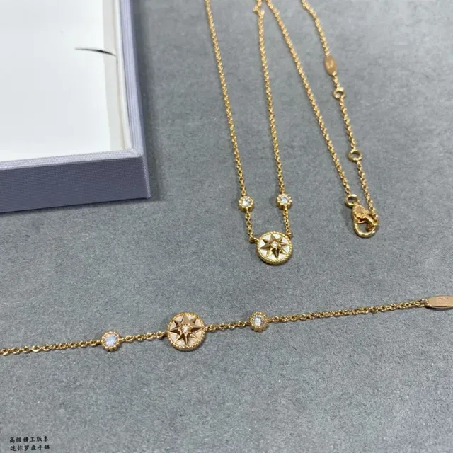 金色罗盘玫瑰搪瓷和水晶链条手链 6