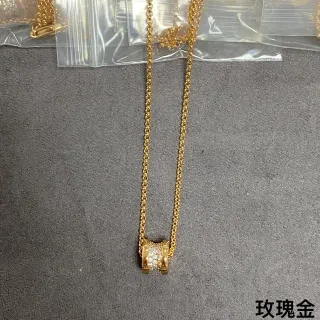 Gold-Tone Curb Chain Pavé Barrel Pendant Necklace