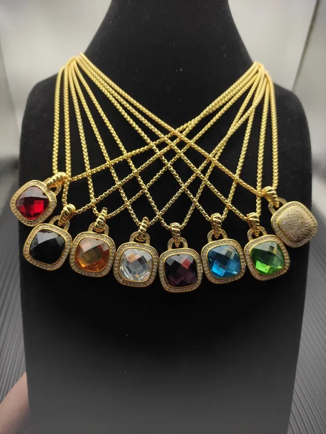 Gold-Tone Faceted Pink Gemstone Halo Pendant Necklace 2