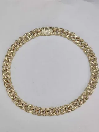 Gold-Tone Fully Pave-Set Chunky Curb Link Necklace 5